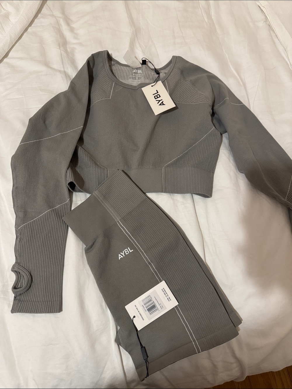 AYBL Gray Seam Detail Crop Top Only XL